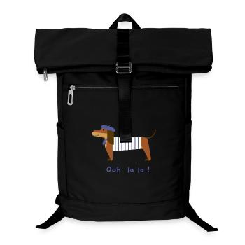 Dackel Ooh la la - Laptop-Rucksack  - Schwarz - Vorne