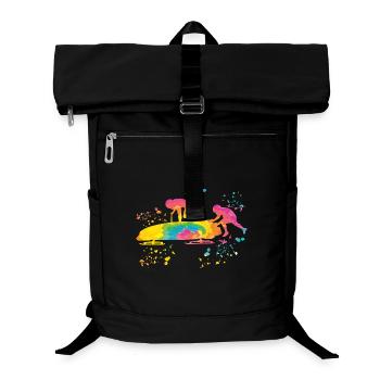 Bobfahrer Bobschlitten Zweierbob - Laptop-Rucksack  - Schwarz - Vorne