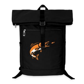 Hecht Raubfisch Sprung Silhouette - Laptop-Rucksack  - Schwarz - Vorne