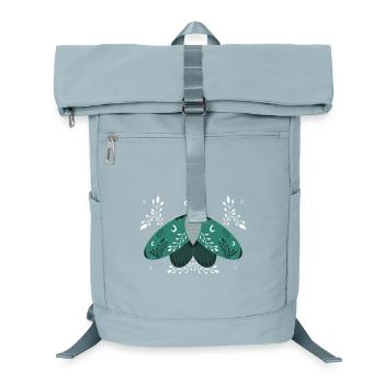 Green Moon Moth with Foliage - Laptop Backpack - ice blue - Front