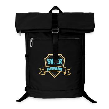 Super Armin Schild-Badge - Laptop-Rucksack  - Schwarz - Vorne