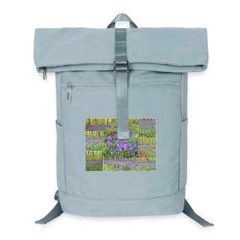 Purple Forest Wild Hyacinth Collage - Laptop Backpack - ice blue - Front