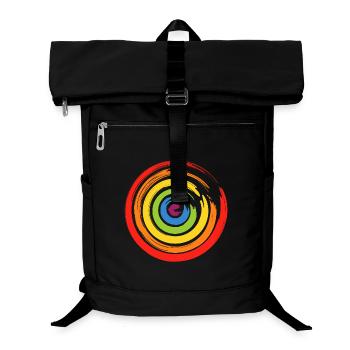 Locker gemalte Kreise aus farbigen Pinselstrichen - Laptop-Rucksack  - Schwarz - Vorne