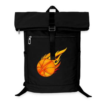 hot glowing basketball on fire - Laptop Backpack - black - Front
