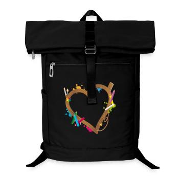 Heart shape frame for school beginners at the start of school - Laptop Backpack - black - Front