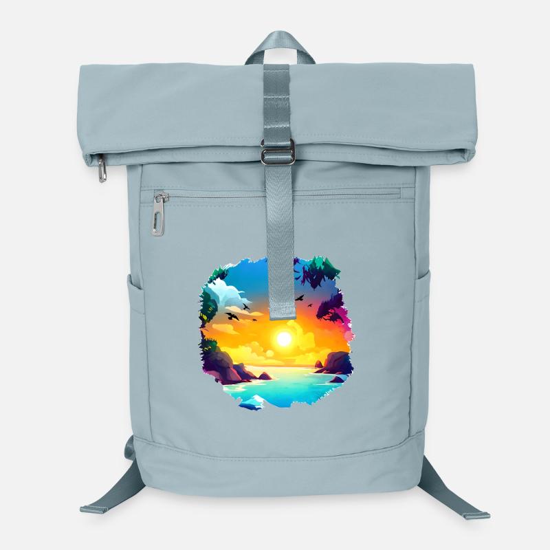 Summer Sunset Beach Watercolor Laptop Backpack