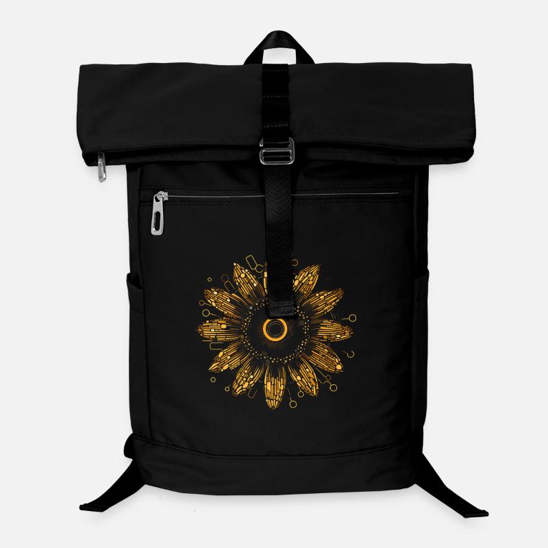 Boho Sonnenblumen Mandala Muster Laptop-Rucksack 