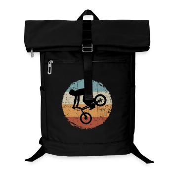 BMX Silhouette Retro Sonnenuntergang - Laptop-Rucksack  - Schwarz - Vorne