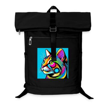 Chat Pop Art - Sac à dos ordinateur - noir - Devant