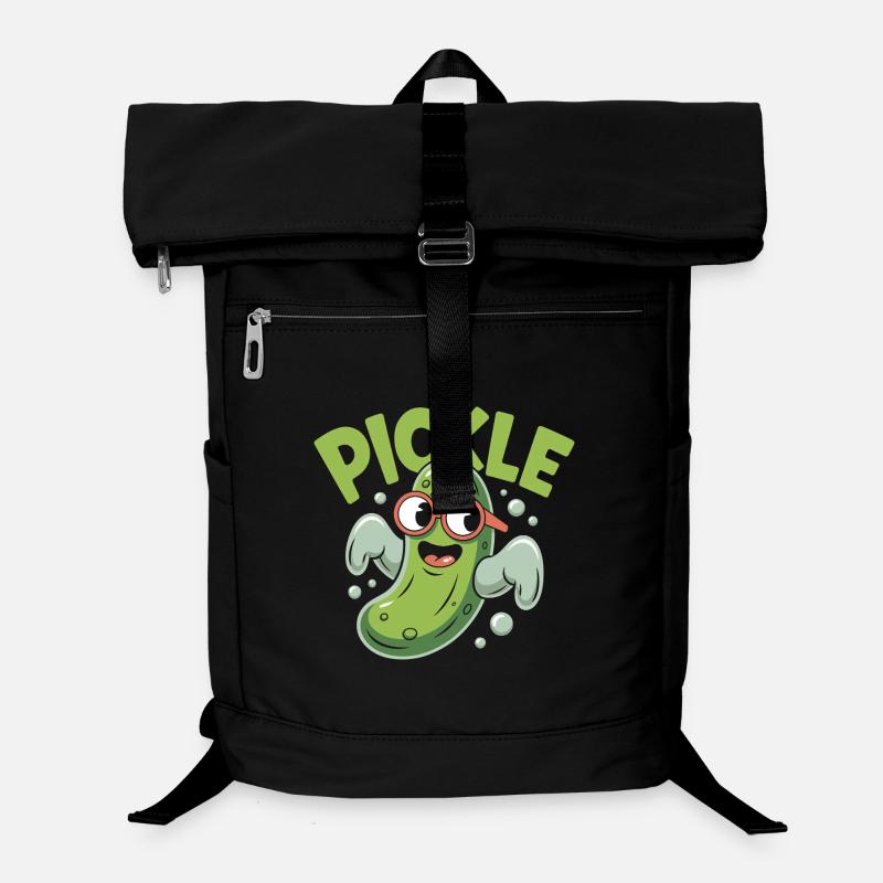 Funny Pickle Cartoon Character Laptop Backpack