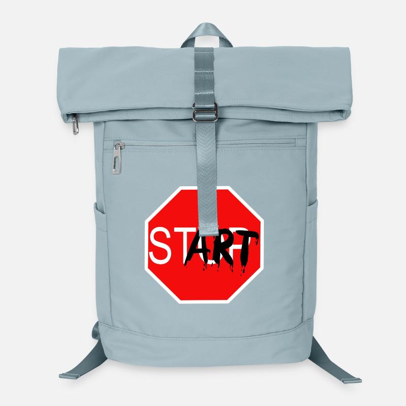 Start Sign Graffiti Stop Sign Laptop Backpack