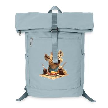 Hungrige Hyäne am Tisch - Laptop-Rucksack  - Eisblau - Vorne