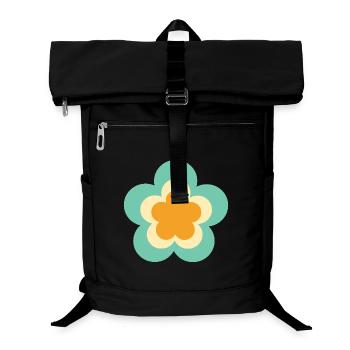 70s Flower Pattern Hippie Gift - Laptop Backpack - black - Front