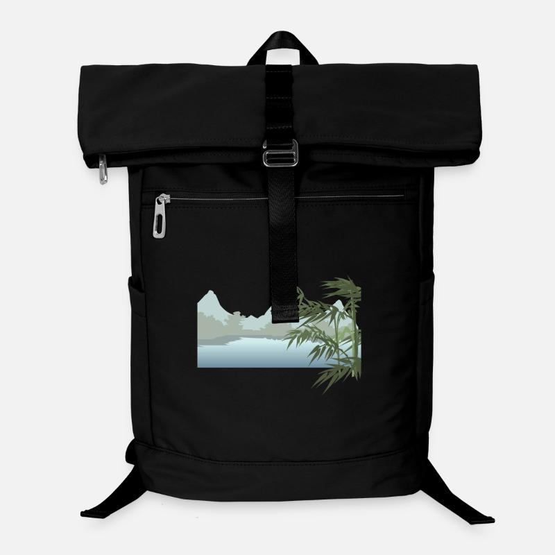 River landscape with palm leaves Laptop Backpack