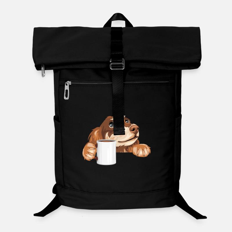 Träumender Dackel, der mit einer Tasse herausschaut Laptop-Rucksack 
