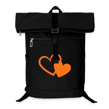 orangenes Herz orangen Geschenk Valentinstag - Laptop-Rucksack  - Schwarz - Vorne