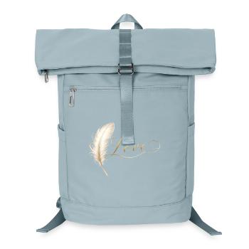 Love Lettering with Feather Elegant Design - Laptop Backpack - ice blue - Front