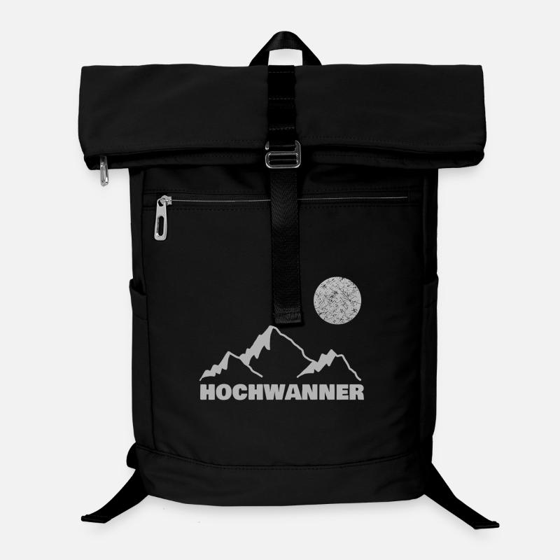 Hochwanner Bergsilhouette Mond Laptop-Rucksack 