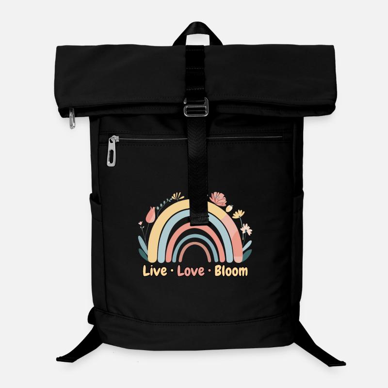 Pastel Floral Rainbow – Live Love Bloom Laptop-Rucksack 