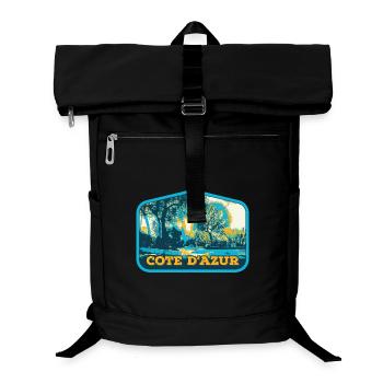 Illustrierte Ansicht der Côte d'Azur, Frankreich - Laptop-Rucksack  - Schwarz - Vorne