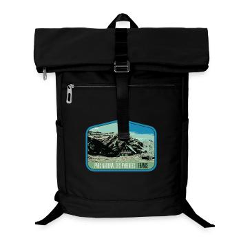 Pyrenäen-Landschafts-Wappenschild: Authentische Natur - Laptop-Rucksack  - Schwarz - Vorne