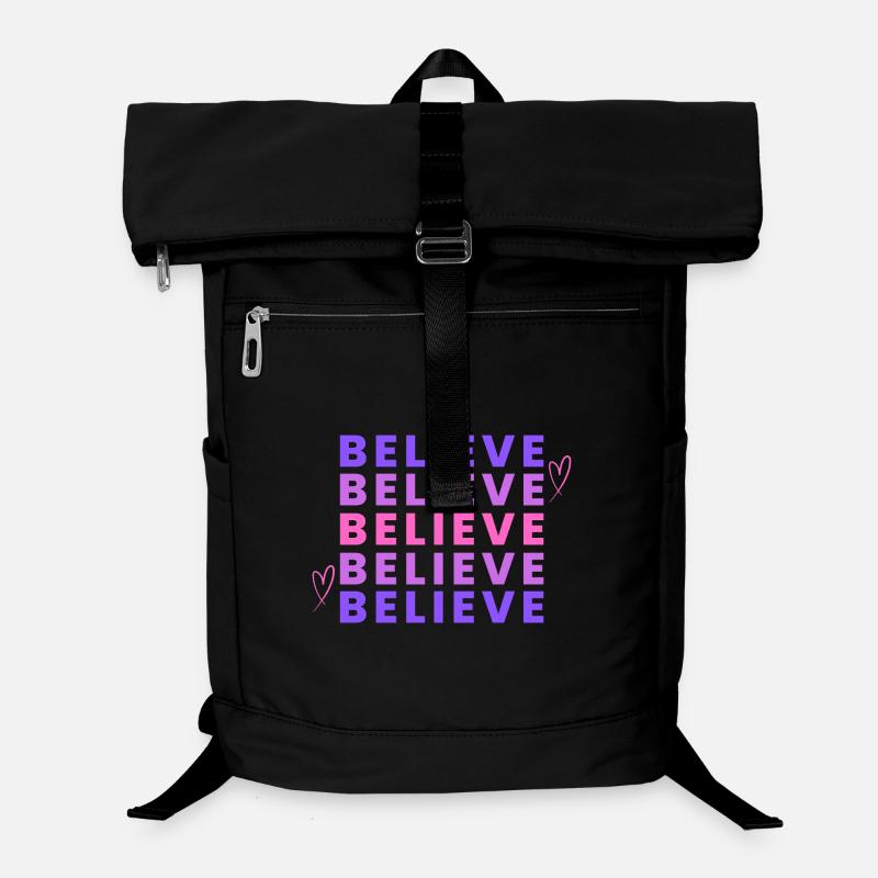 Inspirierende Believe Gradient Typografie Laptop-Rucksack 
