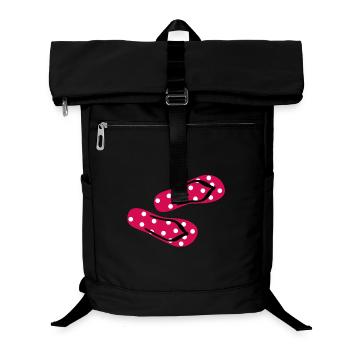 Slippers Toadstool Flip Flops Points Dots Summer - Laptop Backpack - black - Front