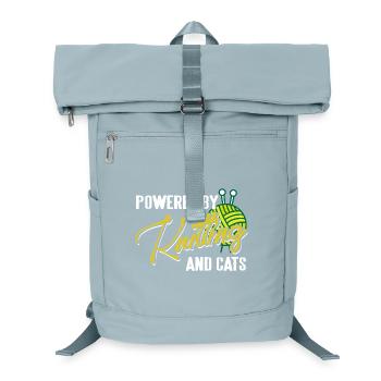 Powered by Knitting and Cats Humor Life - Laptop-Rucksack  - Eisblau - Vorne