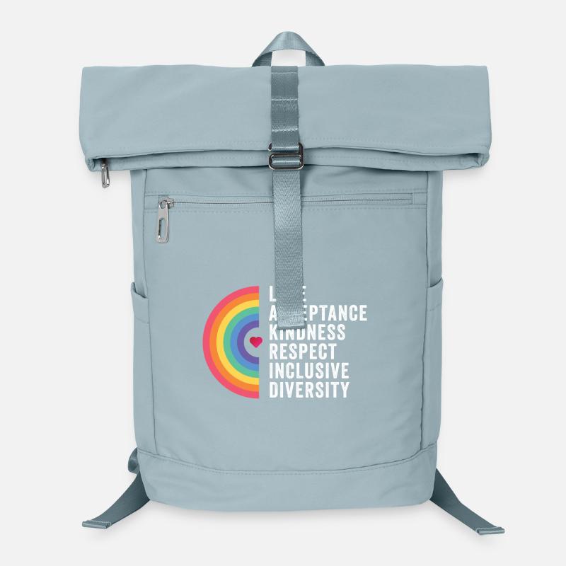 Mois de la fierté LGBT - Amour. Acceptation. Bonté. Sac à dos ordinateur