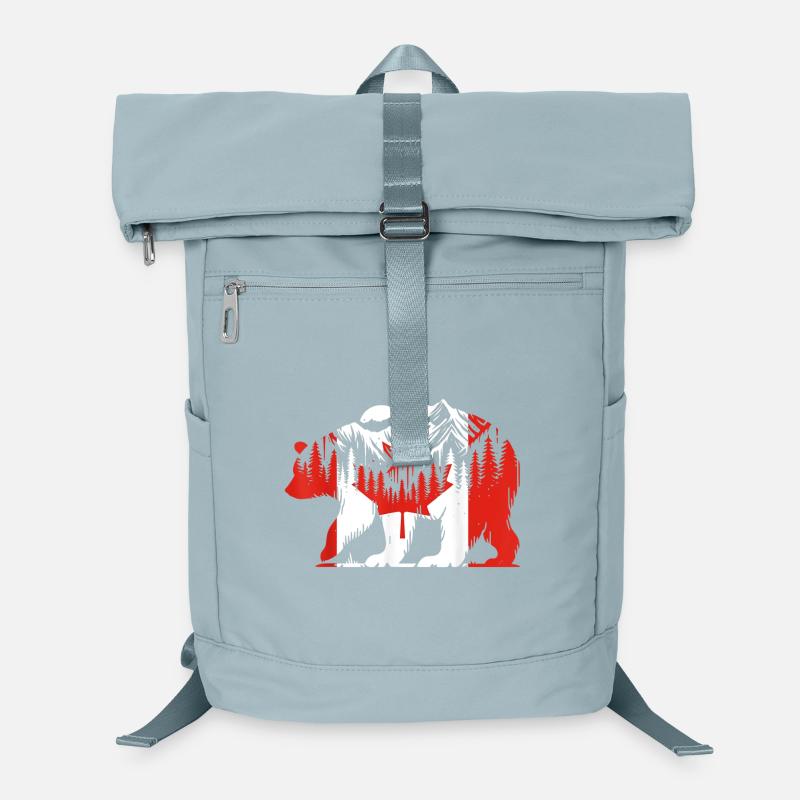 Polar Bear Canadian Flag Maple Leaf Canada Day Laptop Backpack