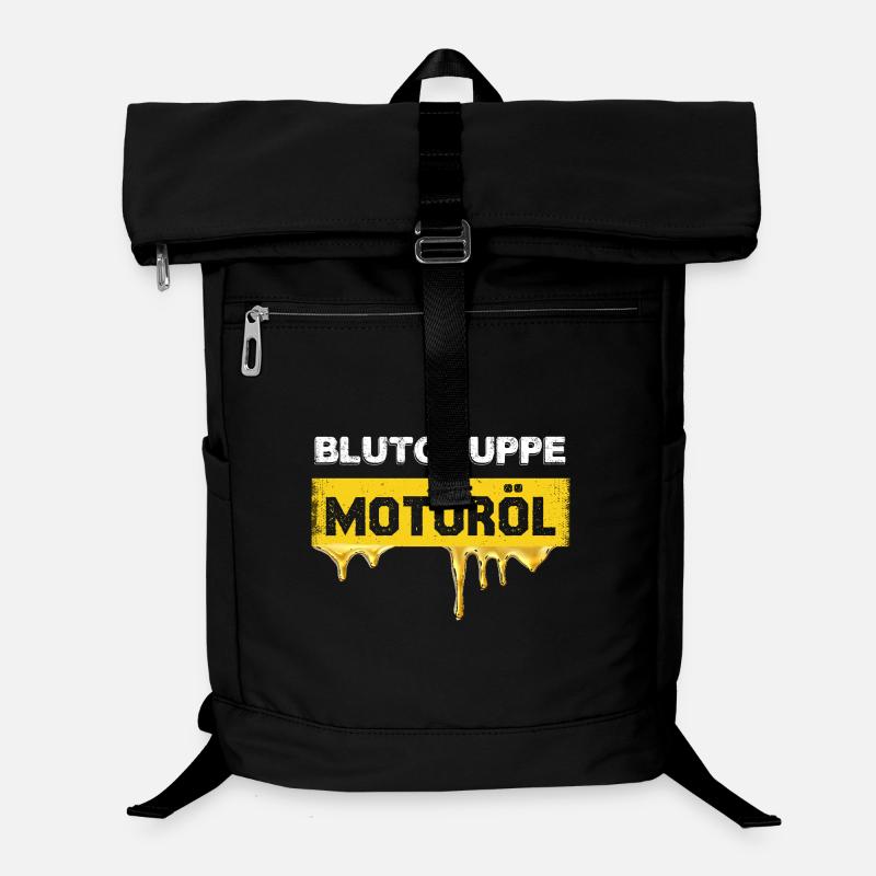 Blutgruppe Motoröl Grafik Laptop-Rucksack 