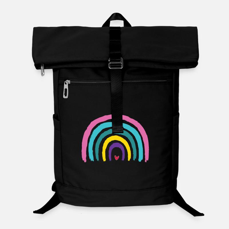 Regenbogen mit Herz Farben der 90er  Laptop-Rucksack 