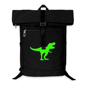 Green Dino Rex Silhouette - Laptop Backpack - black - Front