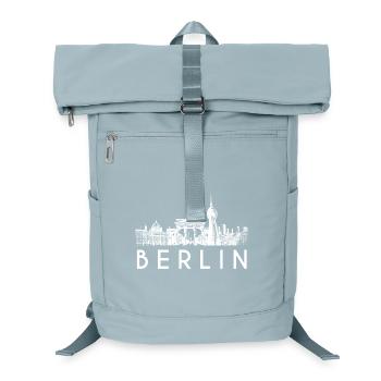 Berlin Skyline in weiß - Laptop-Rucksack  - Eisblau - Vorne