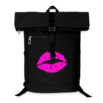 Kissing Mouth Neon Pink Graphic - Laptop Backpack - black - Front