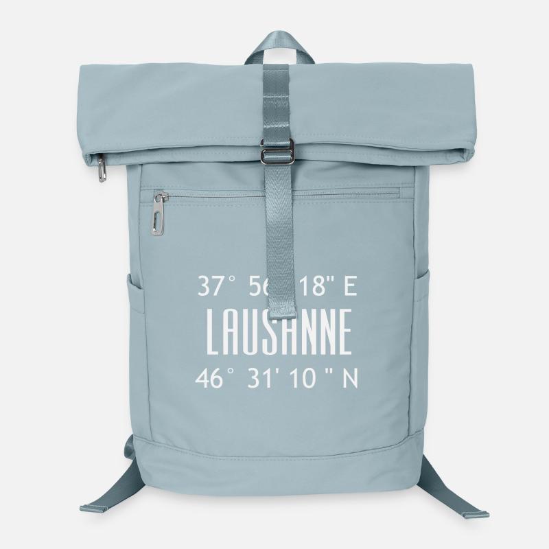 Lausanne Coordinates Typo Graphic Laptop Backpack