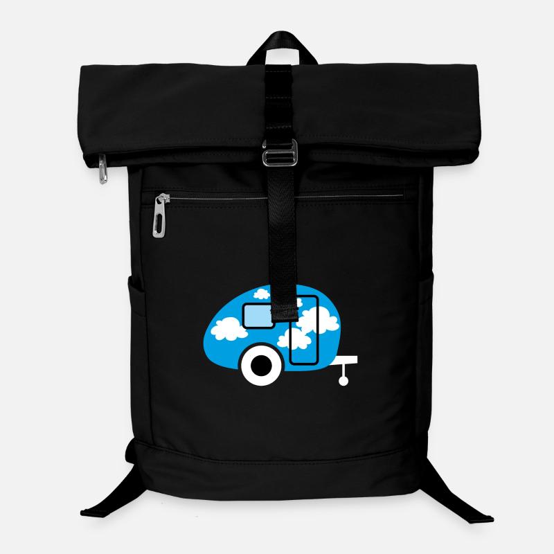 Caravan Wohnwagen Wolken Camper Camping Retro Fan Laptop-Rucksack 