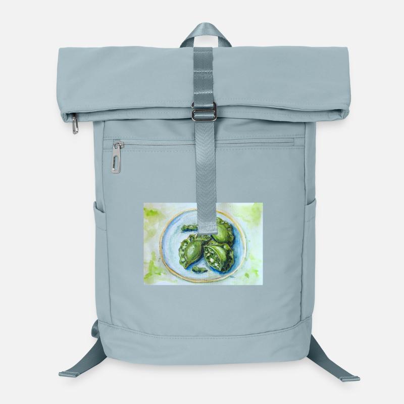 Leuchtend grüne Knödel: Aquarell-Essenskunst Laptop-Rucksack 