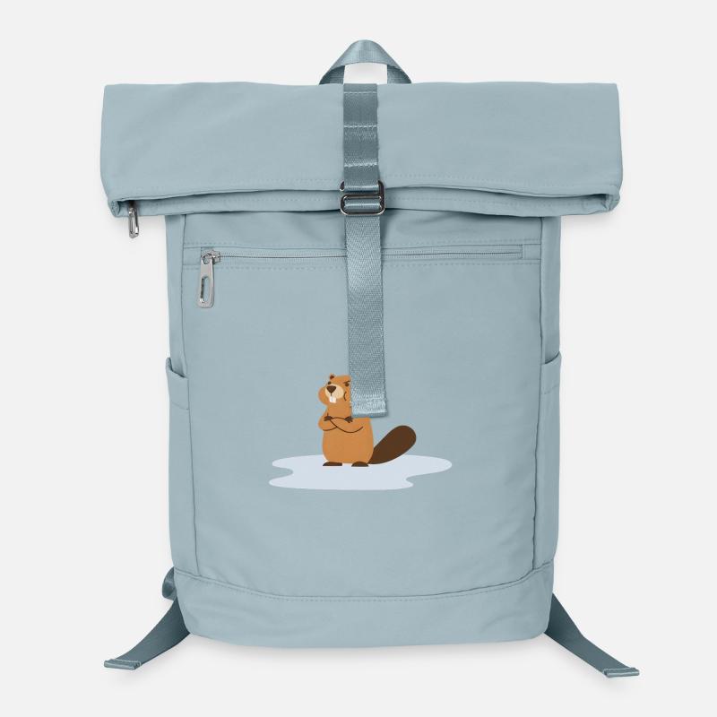 Frecher Biber à Pfütze / Castor dans la flaque Sac à dos ordinateur