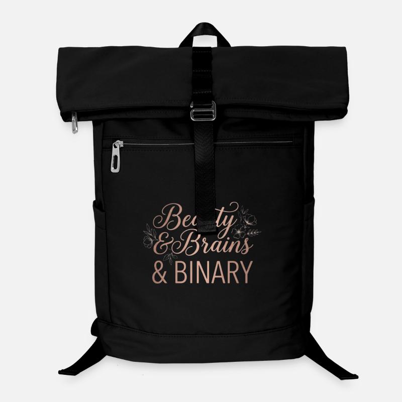 Beauty & Brains & Binary – Floral Tech Design Laptop Backpack