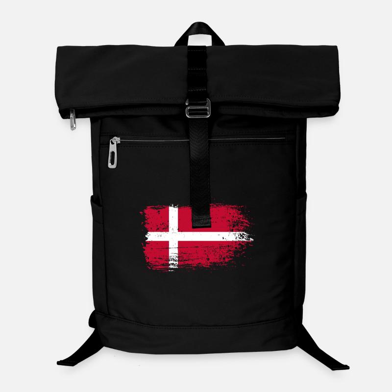 Grunge Danish Flag Print Laptop Backpack