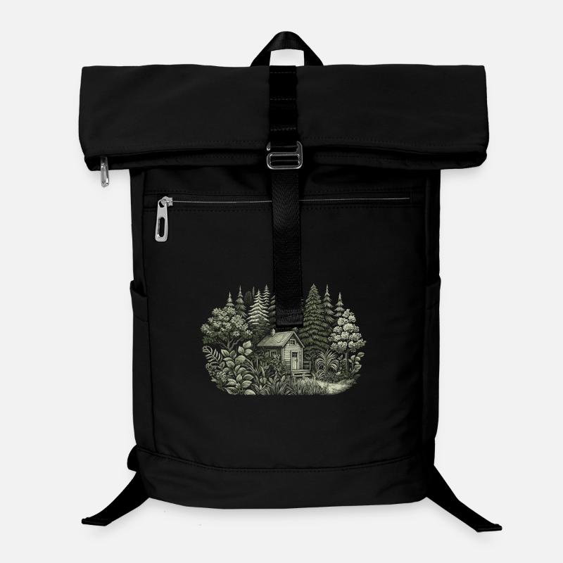 naturverbunden Leben mit einem Tiny House im Wald Laptop-Rucksack 