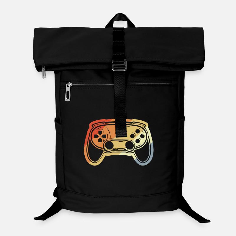 Dessin de manette de jeu vintage Sac à dos ordinateur