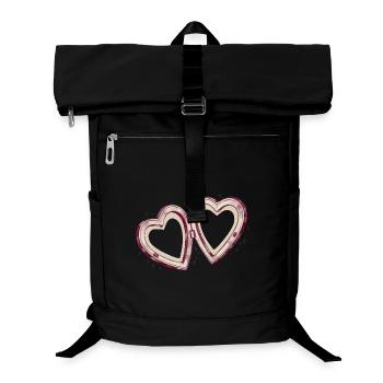 Double heart connection - Laptop Backpack - black - Front