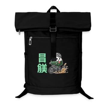 Kawaii Onigiri Radfahrer-Schlammspritzer - Laptop-Rucksack  - Schwarz - Vorne