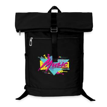 Neon Musik Retro Vibe - Laptop-Rucksack  - Schwarz - Vorne