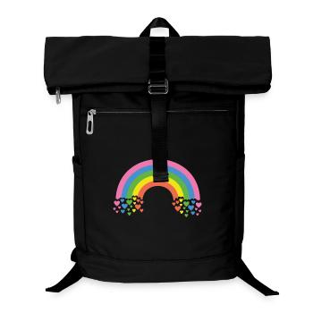 Arc-en-ciel avec des cœurs - Sac à dos ordinateur - noir - Devant