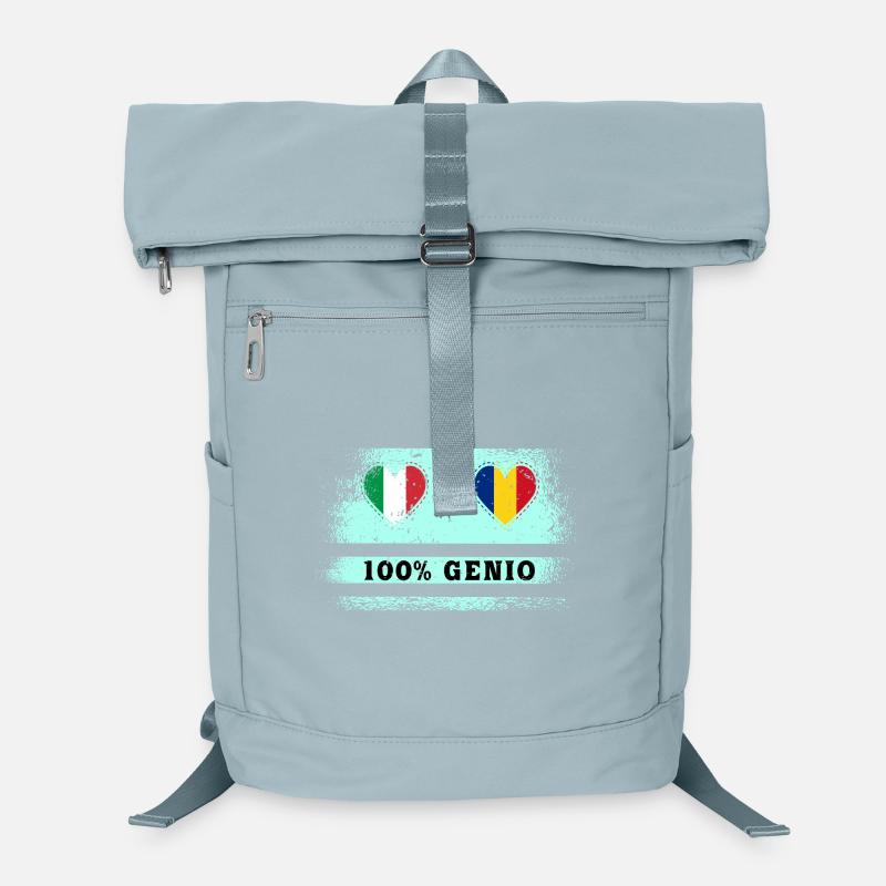 Italy and Romania 100% genius flag Laptop Backpack