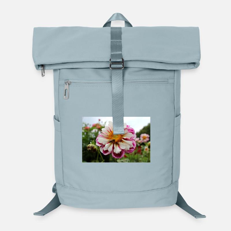Biene, Honigbühne auf bunter Blüte, Dahlie Laptop-Rucksack 