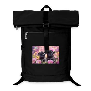 Small dogs with flower crown - Laptop Backpack - black - Front